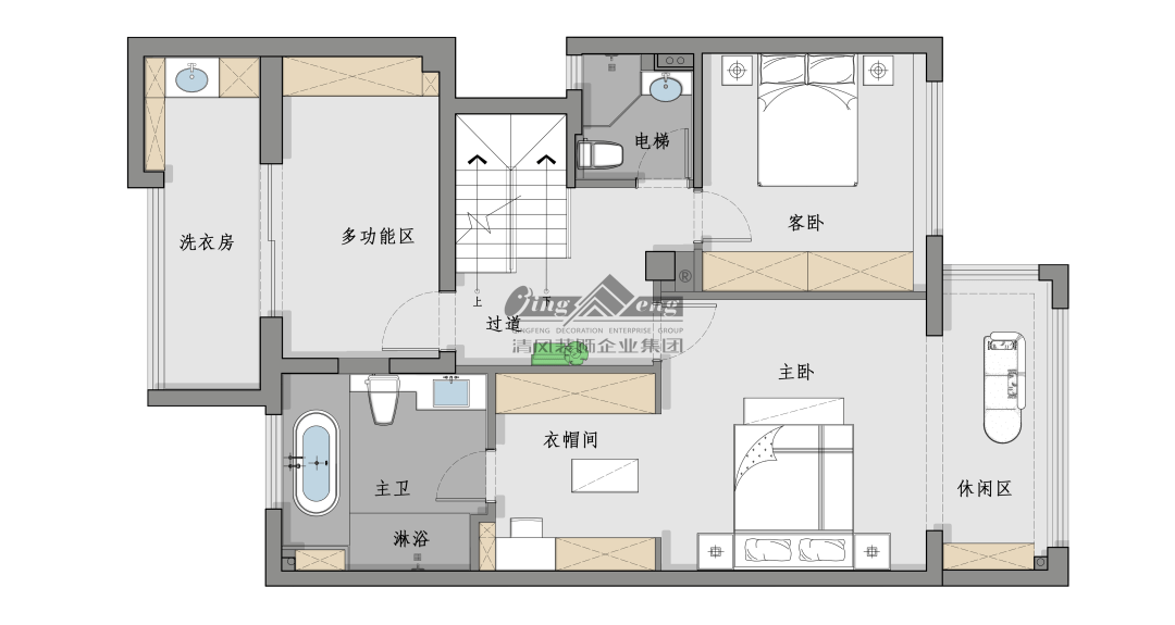 赏·析|300㎡轻法混搭风，时尚温馨感拉满！