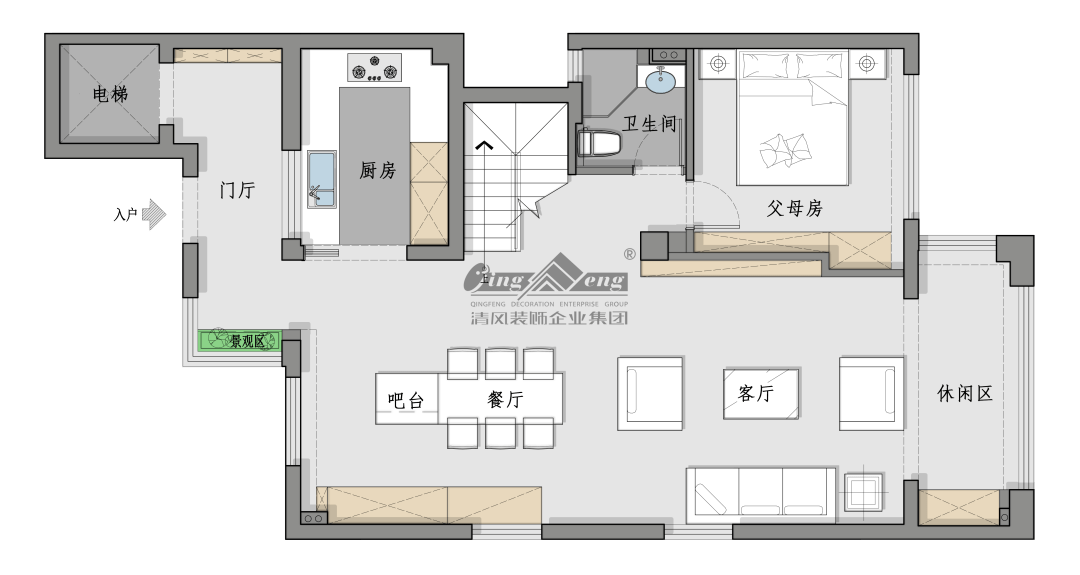 赏·析|300㎡轻法混搭风，时尚温馨感拉满！